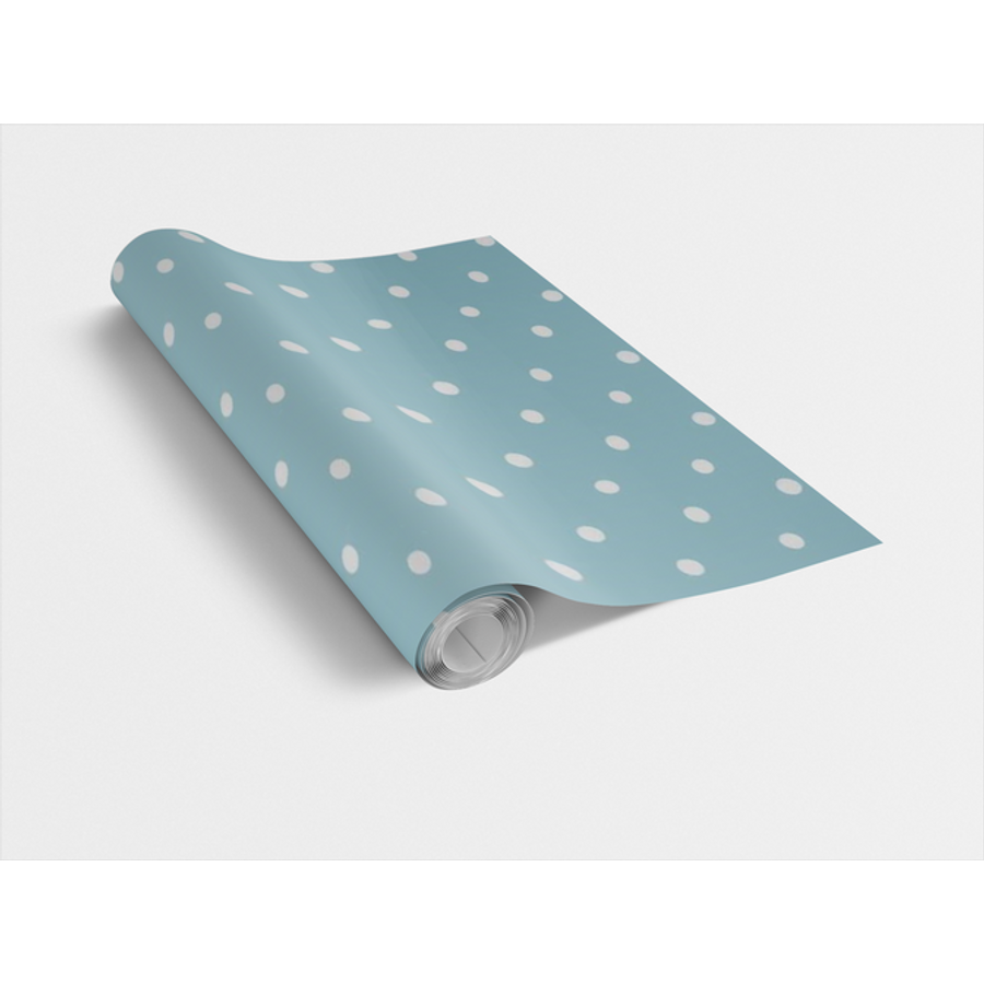 Image of DOTS VINTAGE BLUE / kék vintage pöttyös 45cm x 15m öntapadós tapéta
