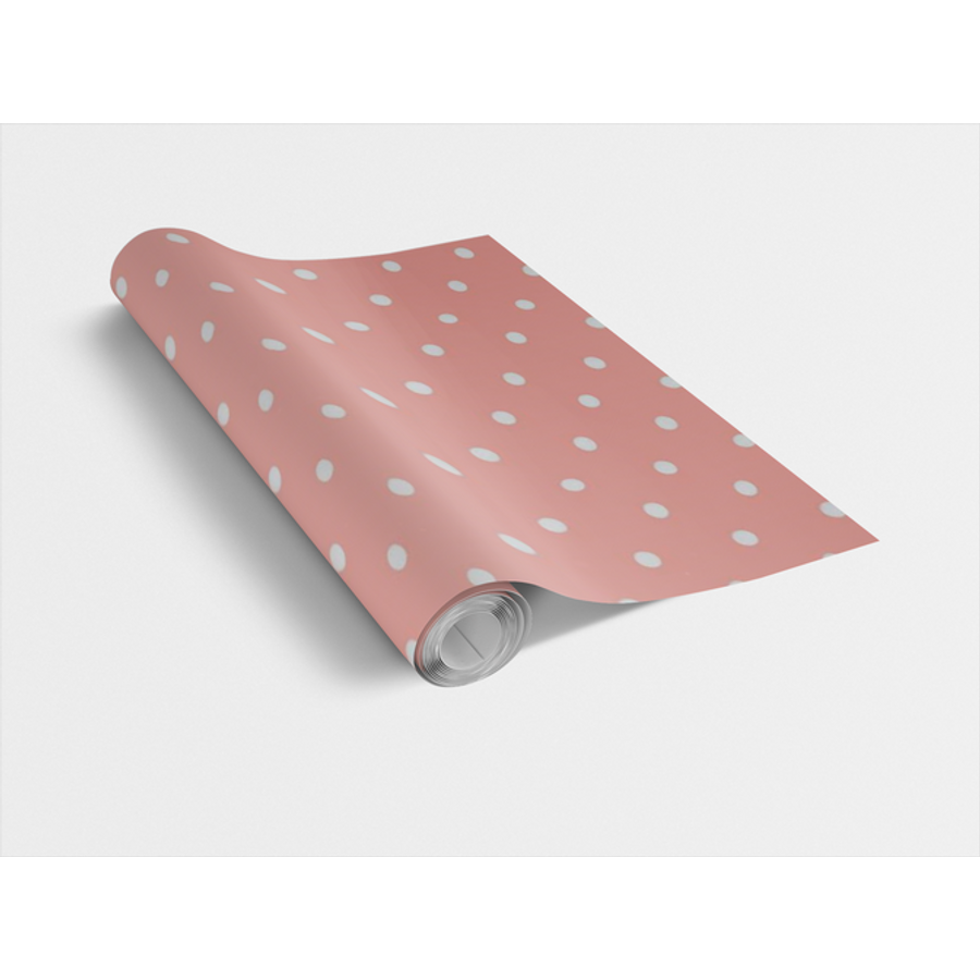 Image of DOTS VINTAGE PINK / rózsaszín vintage pöttyös 45cm x 15m öntapadós tapéta